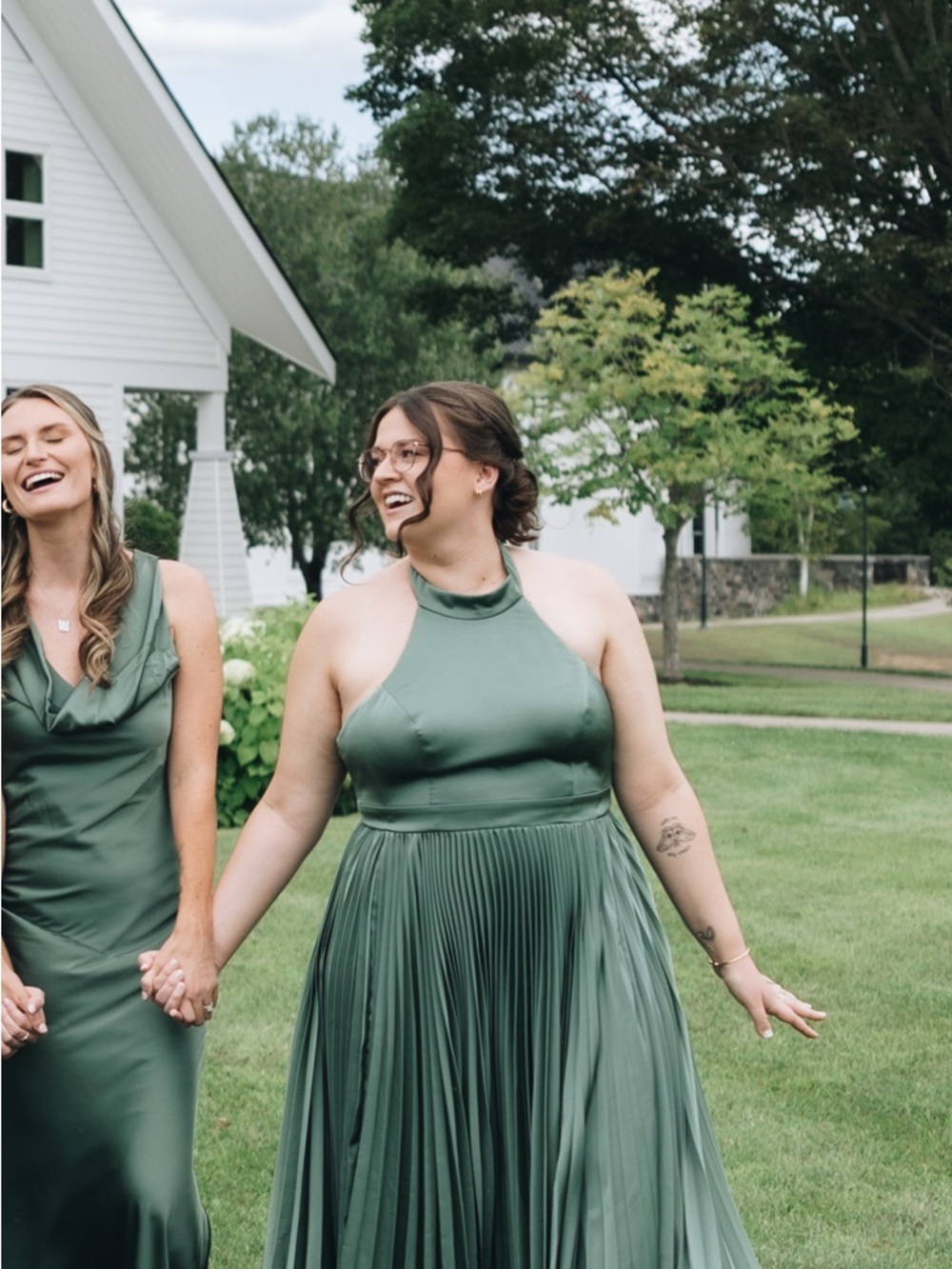 Azazie Sienna eucalyptus stretch satin bridesmaid dress - Picture 6 of 12